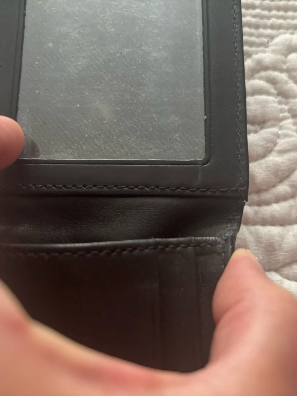 Coach Men's Black Bifold Wallet w/ ID Photo Window, Credit Card Slots Coach Logo